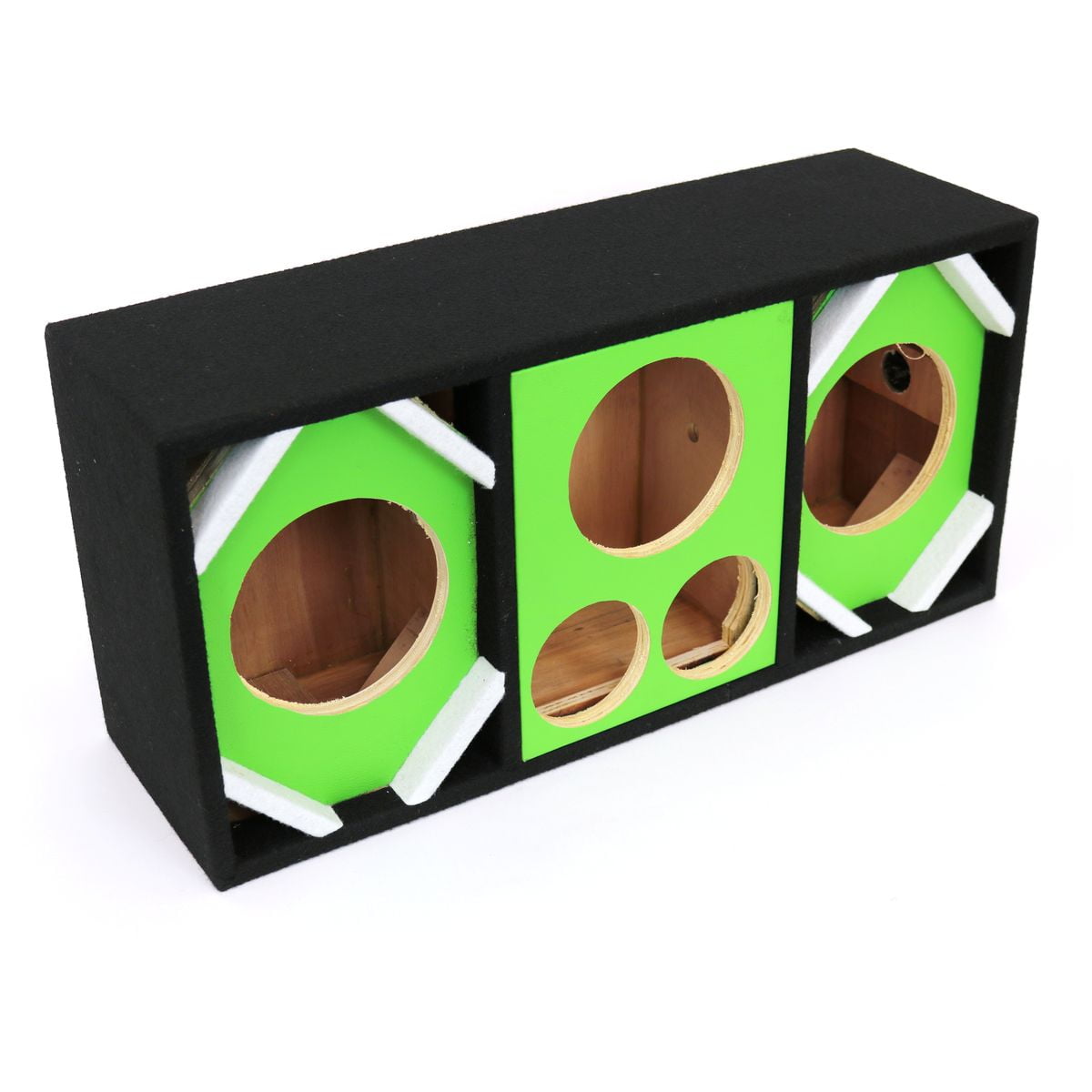 Picture of Deejay LED D6T2H1VYGREEN 6 in. Woofers Plus Two Tweeters & One Empty Chuchera Speaker Enclosure&#44; Horn Green