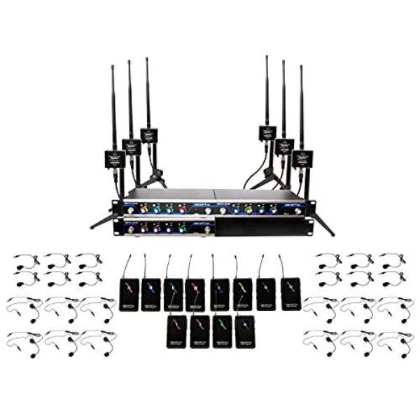 12 Channel Dual Wireless Microphone Antenna, Black