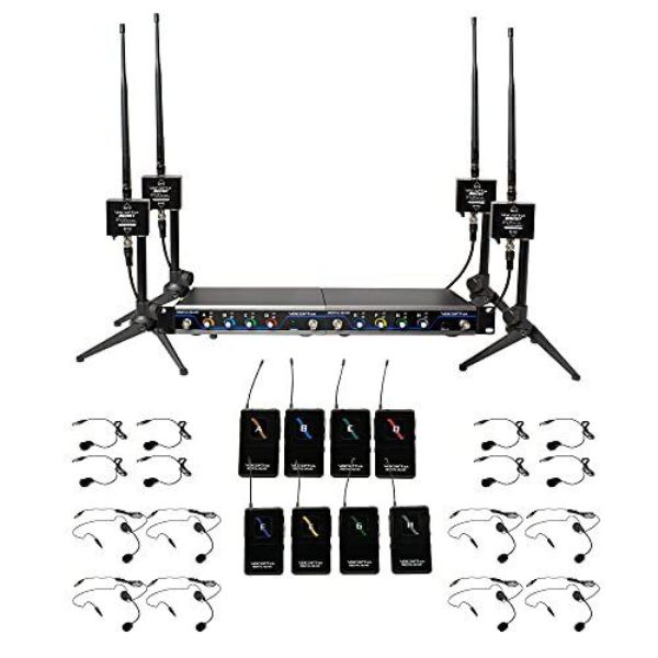 BOOSTPLAY8 8 Channel Dual Wireless Microphone Antenna, Black