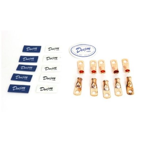 Crimp Connector Style for 4 Gauge Wire BLUE/WHITE insulators, 10PK