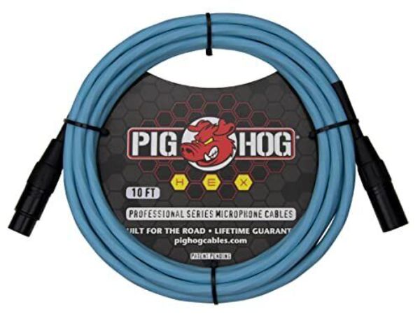 Pig Hog PHMH10GR 10 ft. Hex Series Microphone Cable, Grey