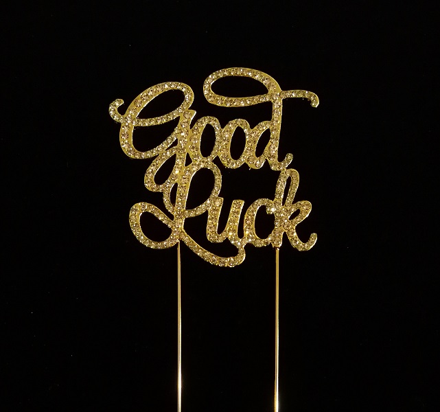 Good Luck Rhinestone Cake Toppers - Gold