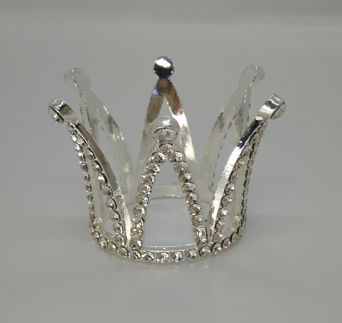 0.6 oz Small Rhinestone Crown Cake Topper - Silver