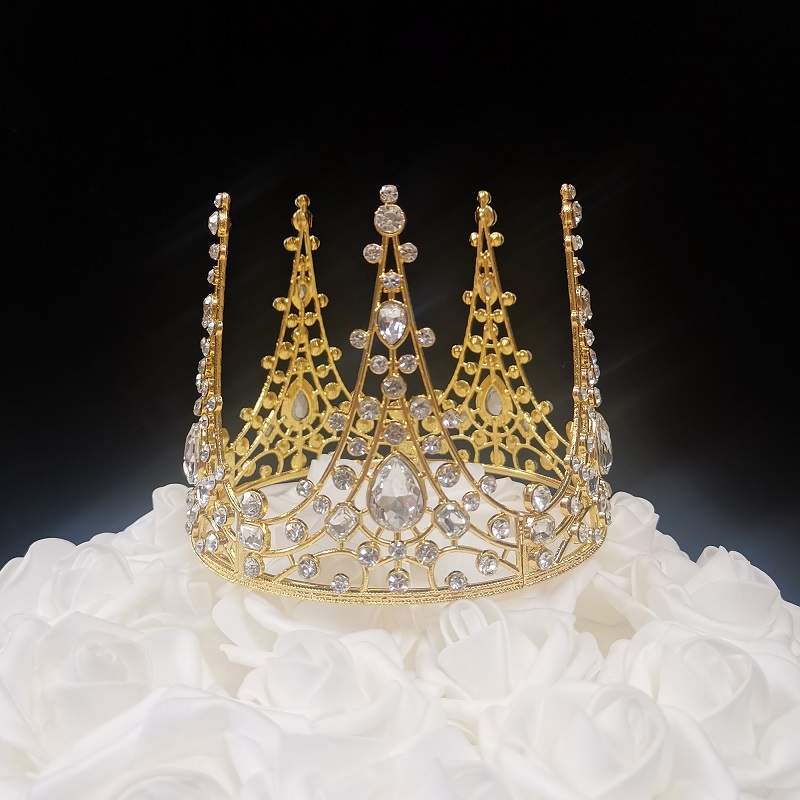 5.8 oz High Spiky Crown Cake Topper - Gold