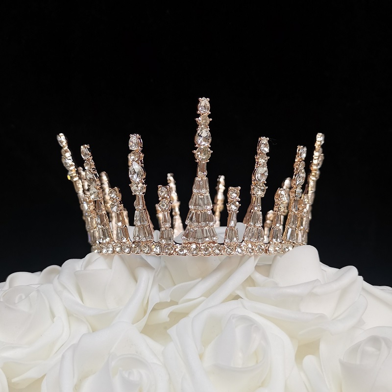 5.3 oz Wedding Crown Cake Topper - Rose Gold