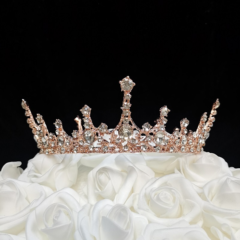 5.6 oz Wedding Crown Cake Topper - Rose Gold