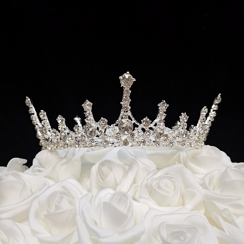 5.6 oz Wedding Crown Cake Topper - Silver