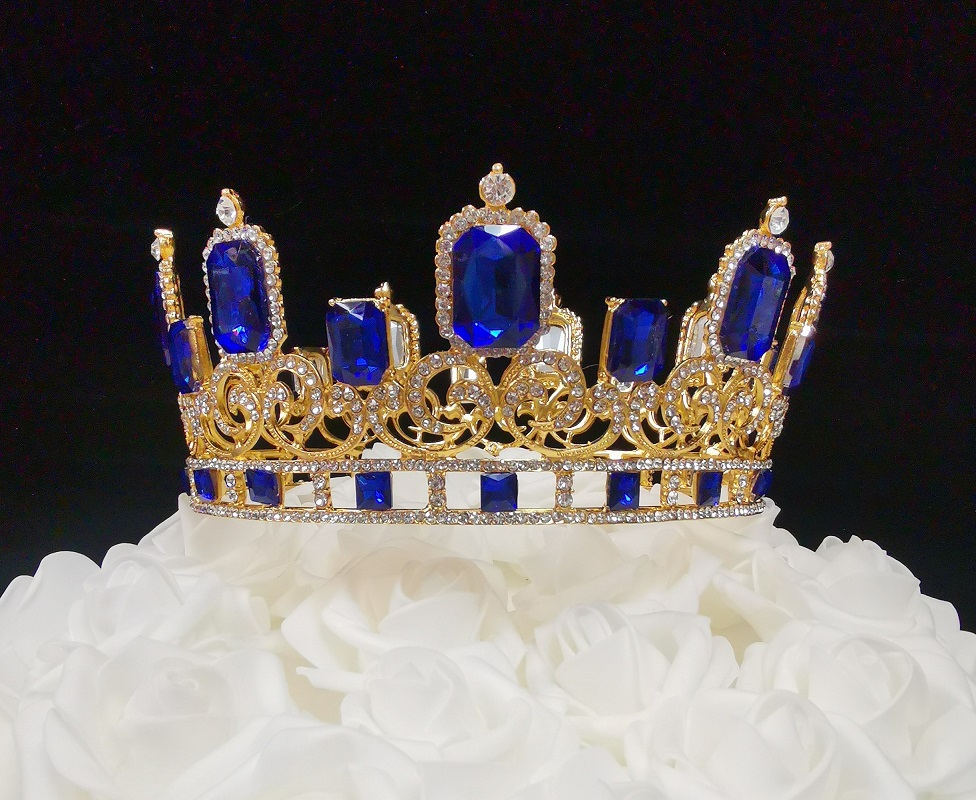 11.7 oz Large Royal Blue King Crown Cake Topper