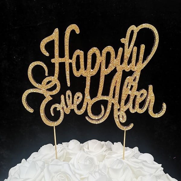 7.8 oz Happily Ever After Cake Topper - Silver