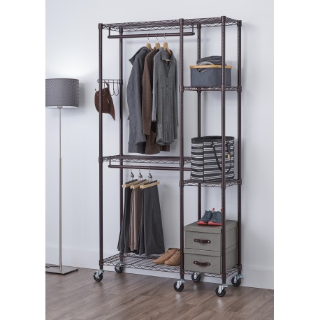 Picture of Trinity TBFPBR-2702 77 x 41 x 14 in. Mobile Closet Organizer&#44; Dark Bronze