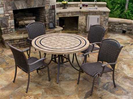 Picture of Tortuga MQS-5PC Marquesas Dining Set with 4 Arm Chairs with 48 in. Stone Table, 5 Piece