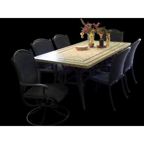 Picture of Tortuga MQS-7PC Marquesas Dining Set with 6 Arm chairs, 7 Piece with 70 in. Stone Table