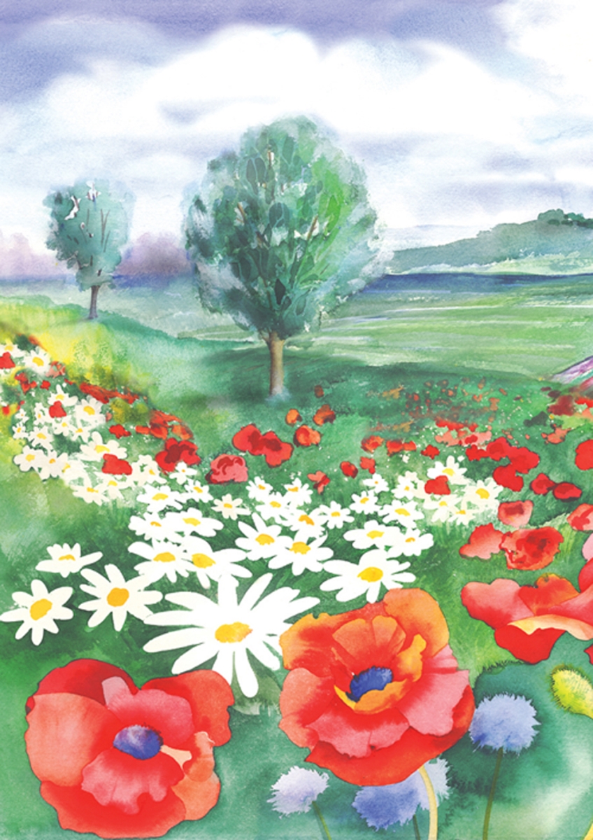 Floral Field Garden Flag