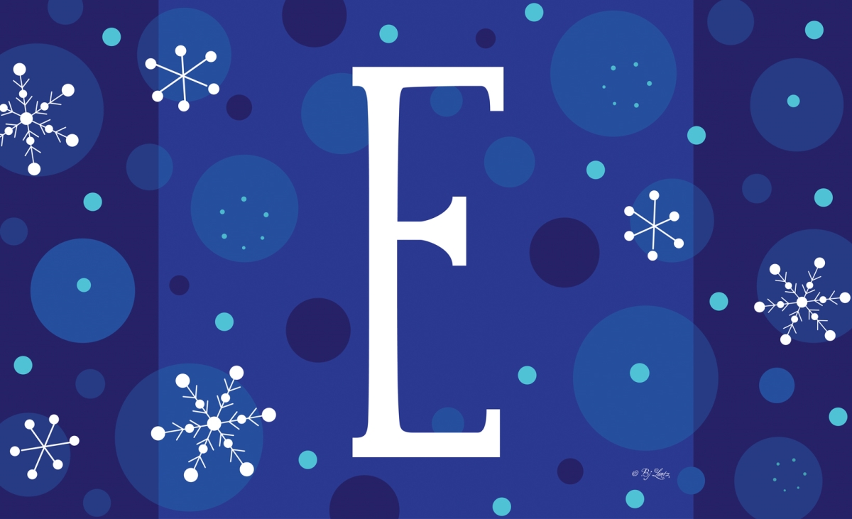 Winter Snowflakes Monogram E Doormat
