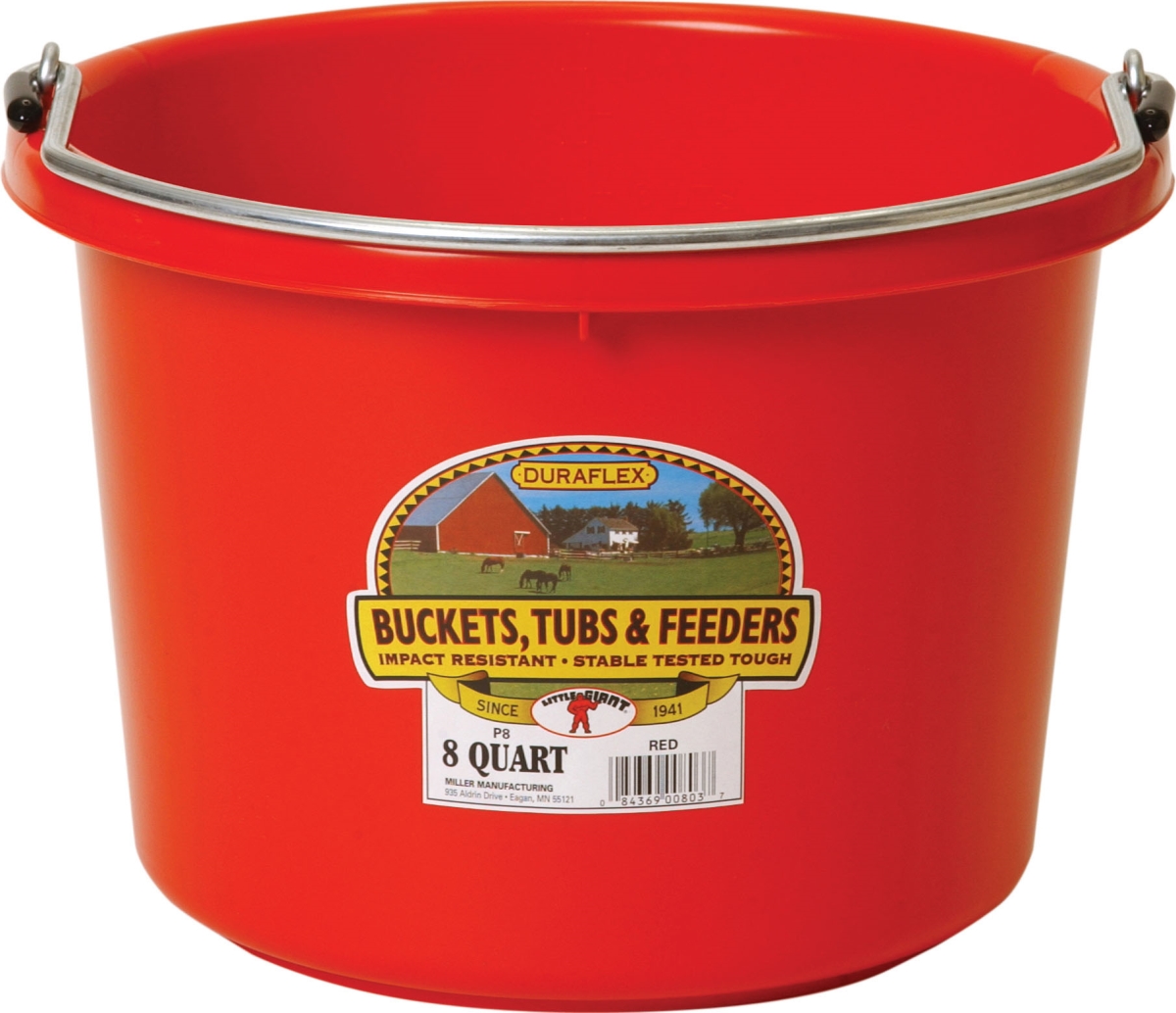 8 qt. Little Giant Plastic Bucket, Red