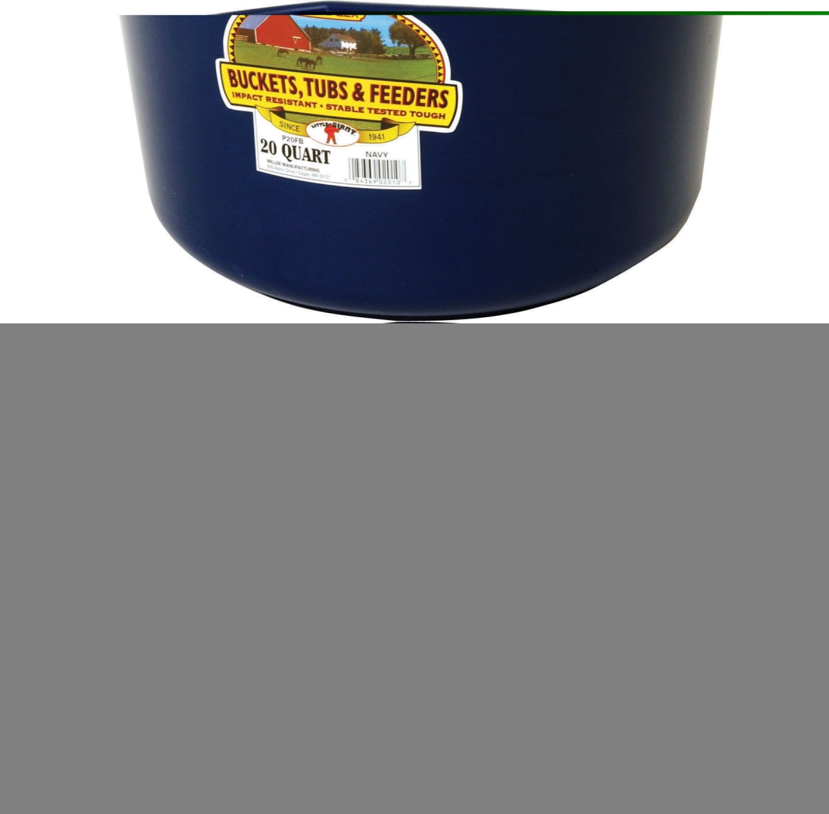 29194 20 qt. Little Giant Plastic Flat Back Bucket, Navy