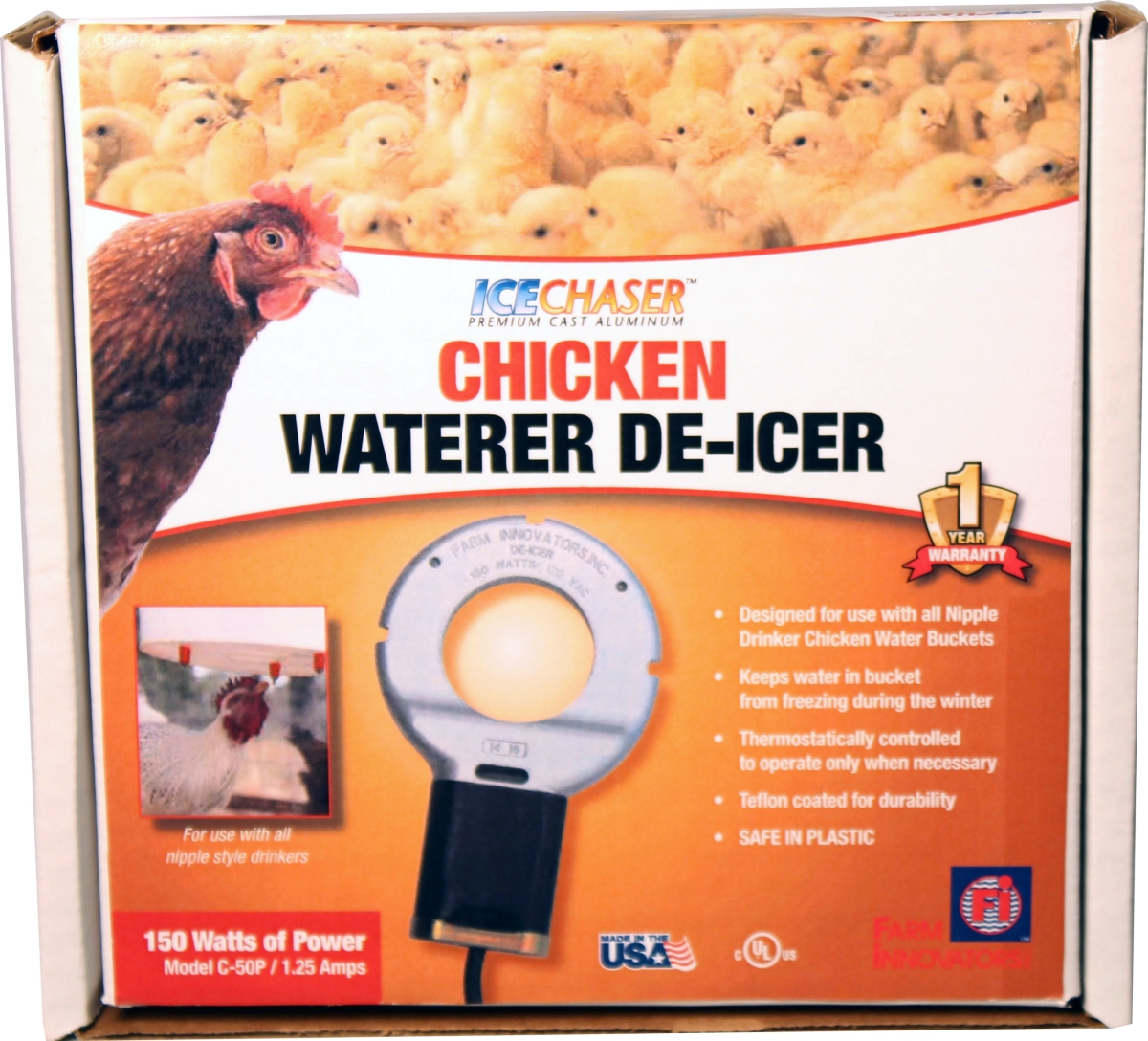 Picture of TopDawg 28288 Chicken Waterer Deicer for Nipple Style Drinkers&#44; Silver