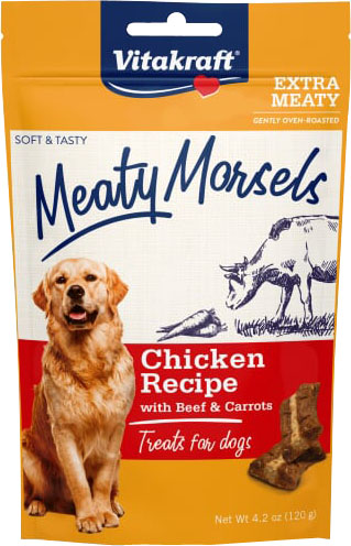 39196 4.2 oz Beef & Carrot Meaty Morsels Dog Treat