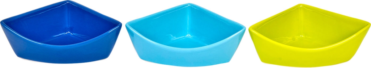 18698 Corner Dish Ceramic, Assorted - Large
