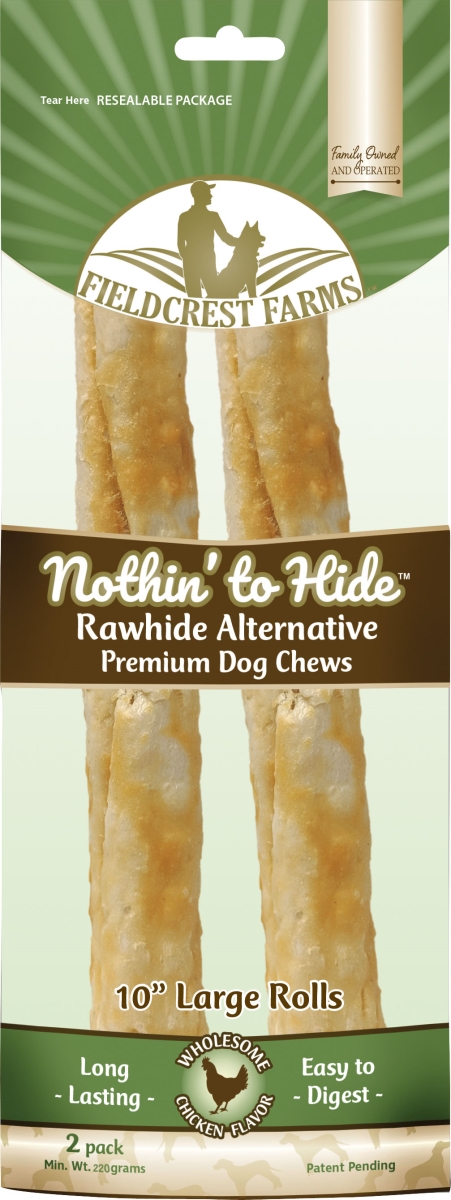39135 10 in. Nothin to Hide Rawhide Alternative Chicken Roll - Large - Pack of 2