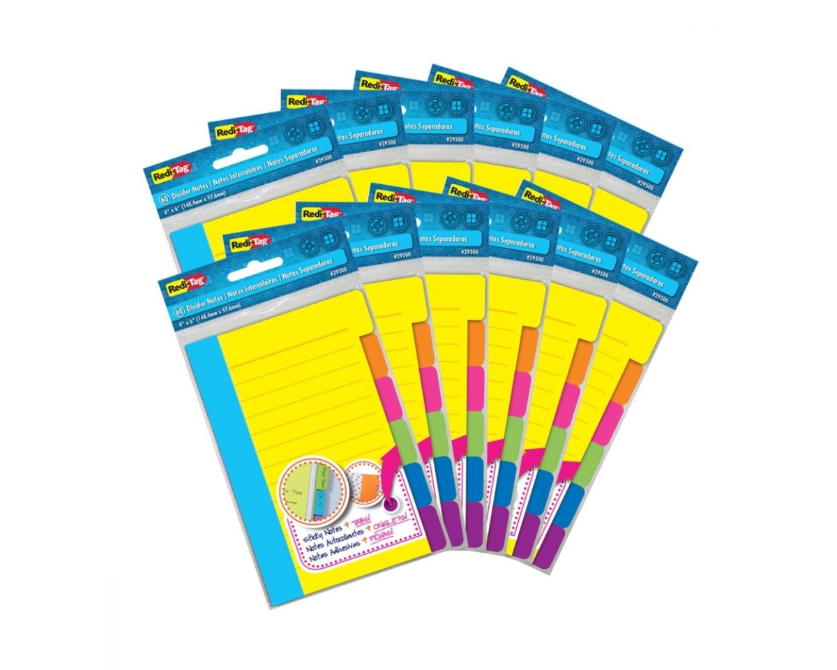 B29512 Redi-Tag Large Index Divider Note Pads, Pack of 12