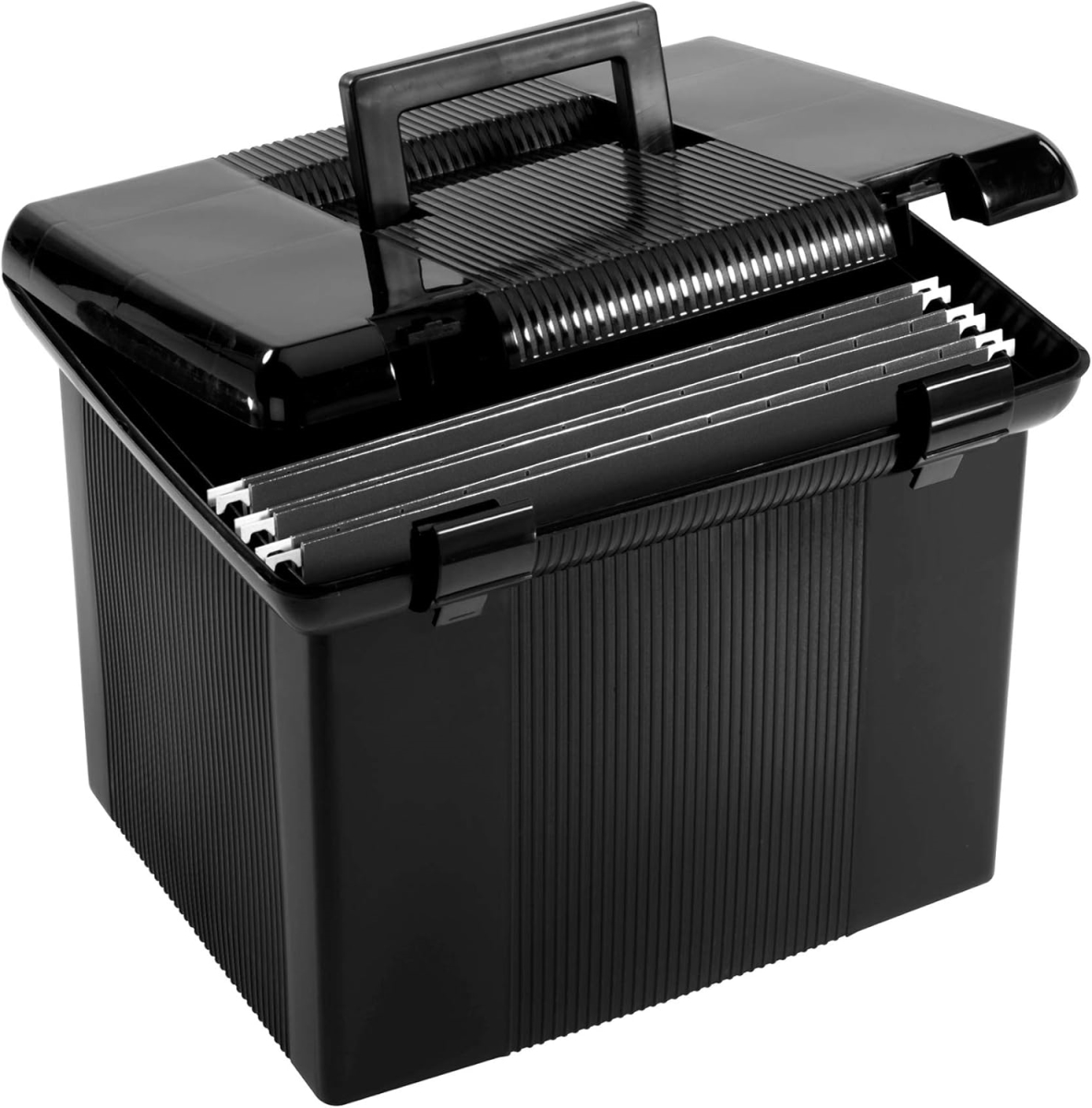 Pendaflex Portable File Box - Black - Letter Size - Secure Storage Solution