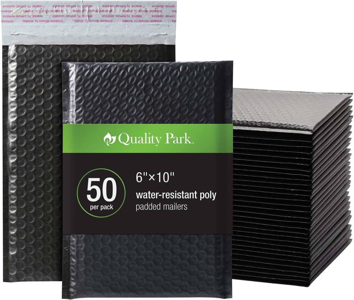 QUA85865 4 Count 6 x 9 in. Quality Park Bubble Mailer, No.0 Black - 50 per Box