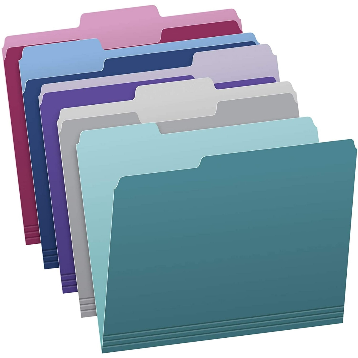Pendaflex Recycled Top Tab File Folders - Teal - Letter Size - Pack of 100 - Two-Tone Design