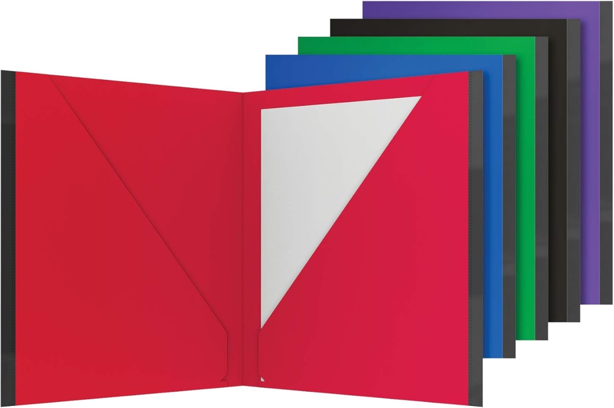 89114 Oxford Two Pocket Folders, Assorted Colors - Pack of 5