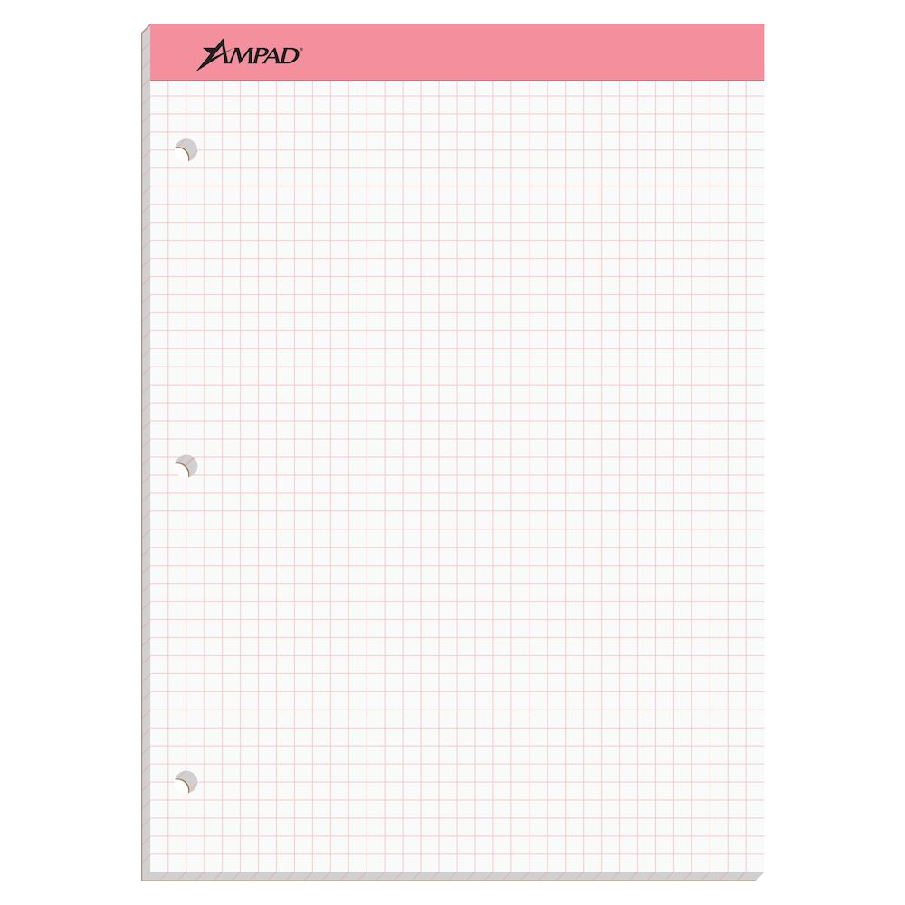 20-278 8.5 x 11.75 in. Ampad Double-Sheet Graph Pad, Assorted Color - 100 Sheets