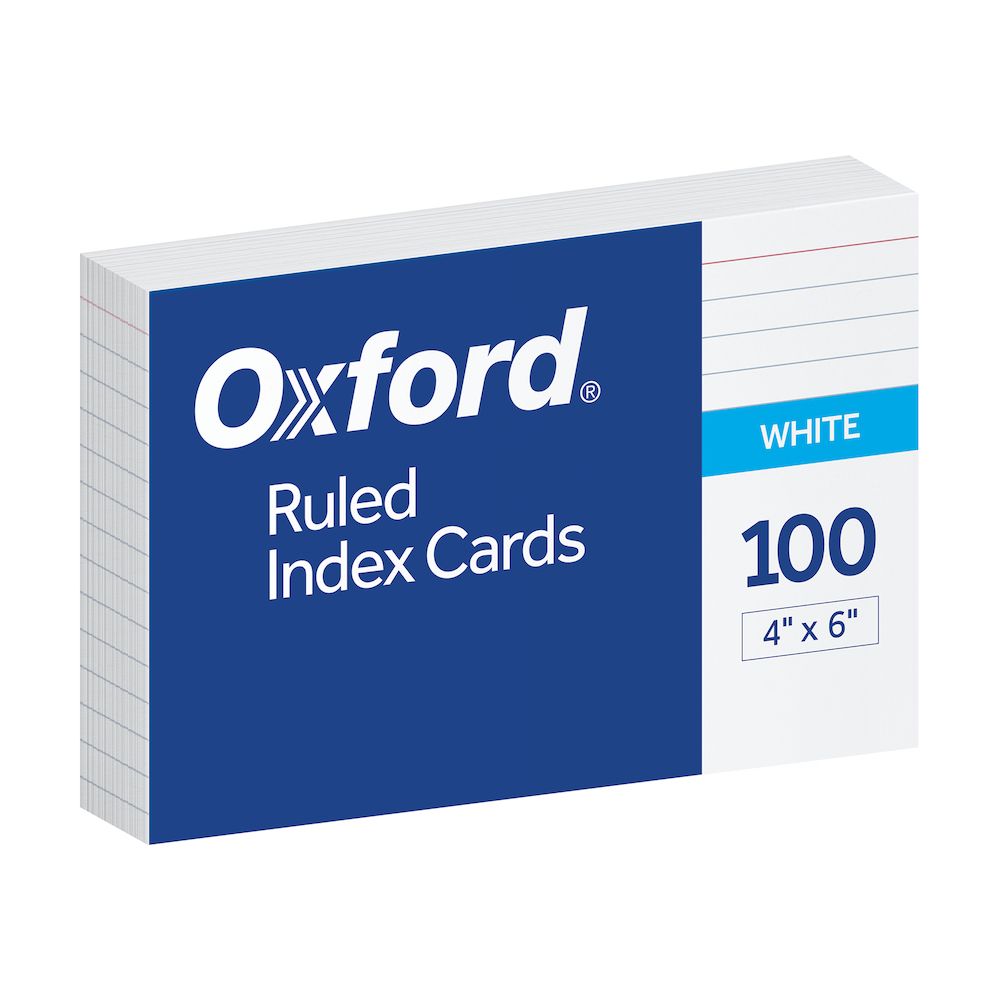 23-302DPA 4 x 6 in. Oxford Ruled Index Cards, White - 100 Per Pack - Pack of 20