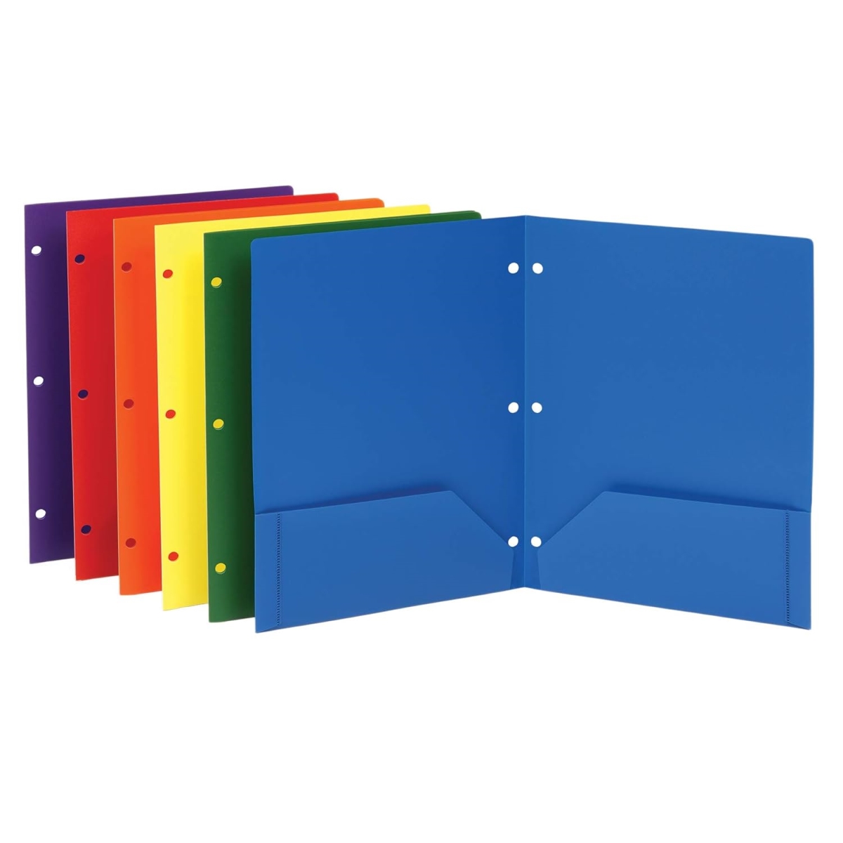 14187 8.5 x 11 in. Oxford 2 Pocket Folders, Assorted Colors - Letter Size - Pack of 6