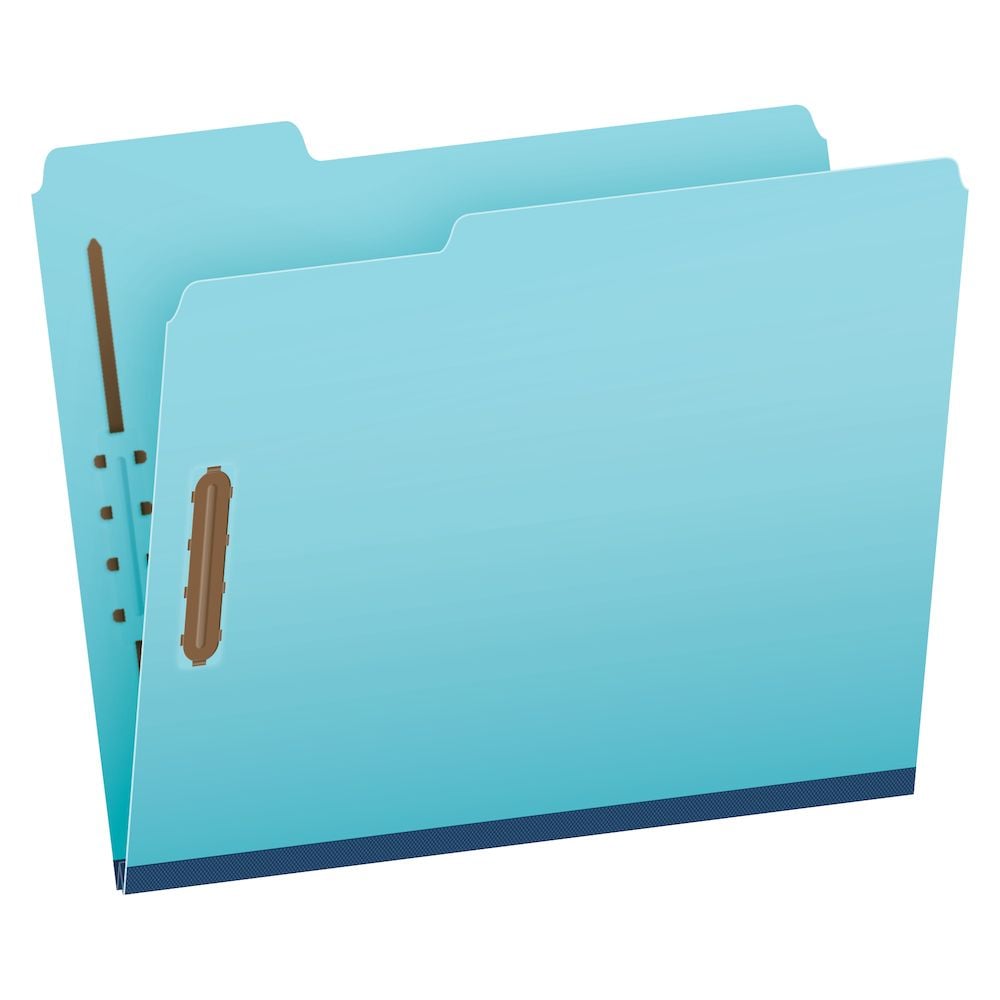 Pendaflex Recycled Fastener Folders - Light Blue - Letter Size - Eco-Friendly