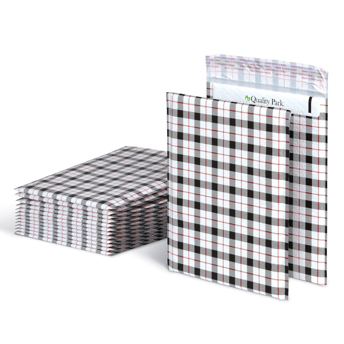 QUA85872 4 Count 8.25 x 11 in. Quality Park Bubble Mailer, No.2 Plaid - 25 per Box