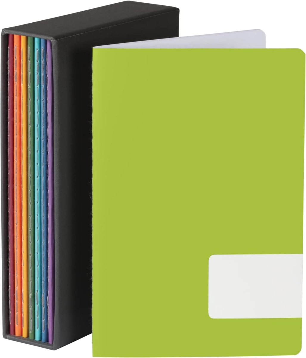 89770 4 x 6 in. Oxford Mini Journals, Assorted Colors - Pack of 8