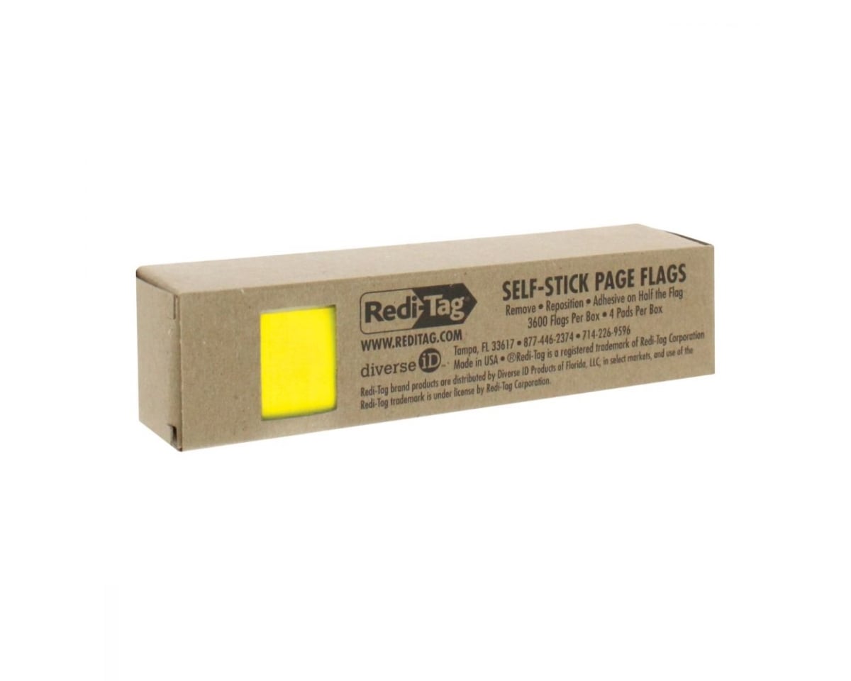 B20015 0.187 x 1 in. Redi-Tag Mini Page Flags in Bulk, Yellow