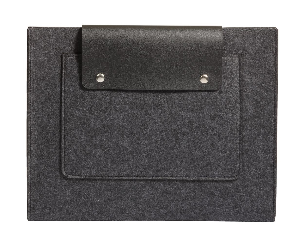 Pendaflex Felt Snap Pocket - Charcoal Gray - Large - Durable Design