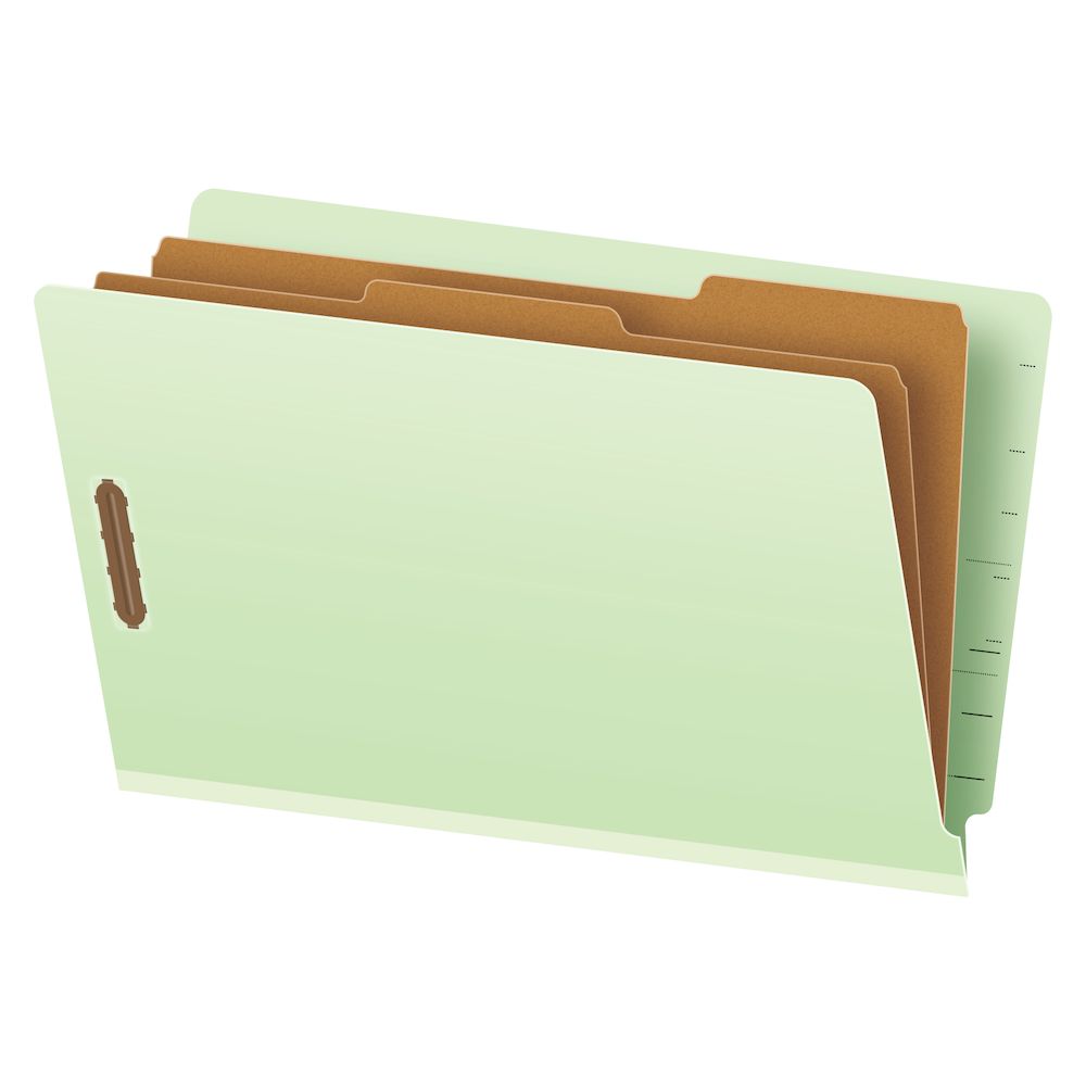 23324R Pendaflex Recycled End-Tab Classification Folders, Light Green - Legal Size