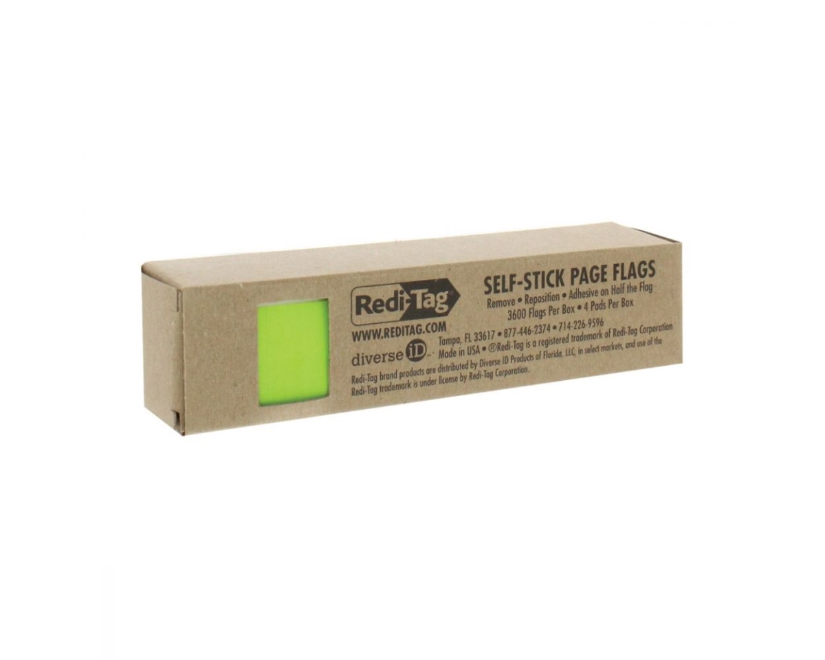 B20085 0.187 x 1 in. Redi-Tag Mini Page Flags in Bulk, Green