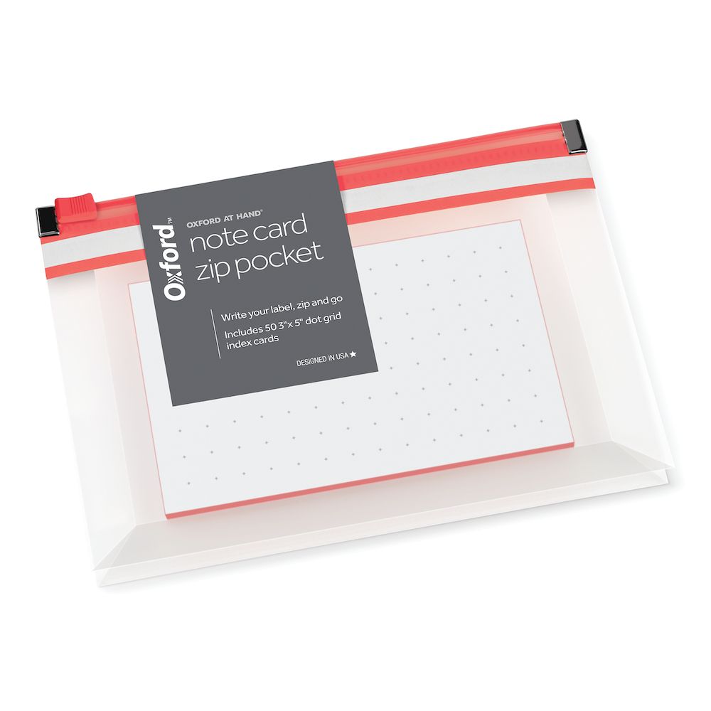 3342663 Oxford At Hand Note Card Zip Pocket, Orange