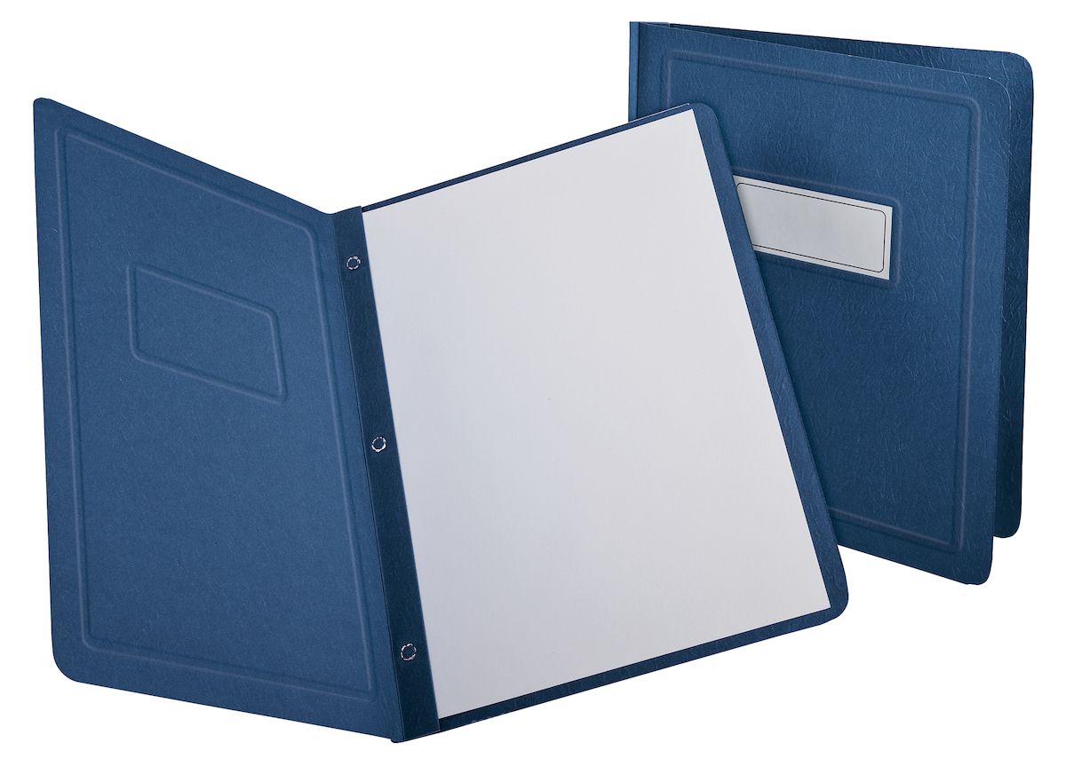 52502 Oxford Panel & Border Front Report Cover, Blue - Letter Size - 25 Per Box