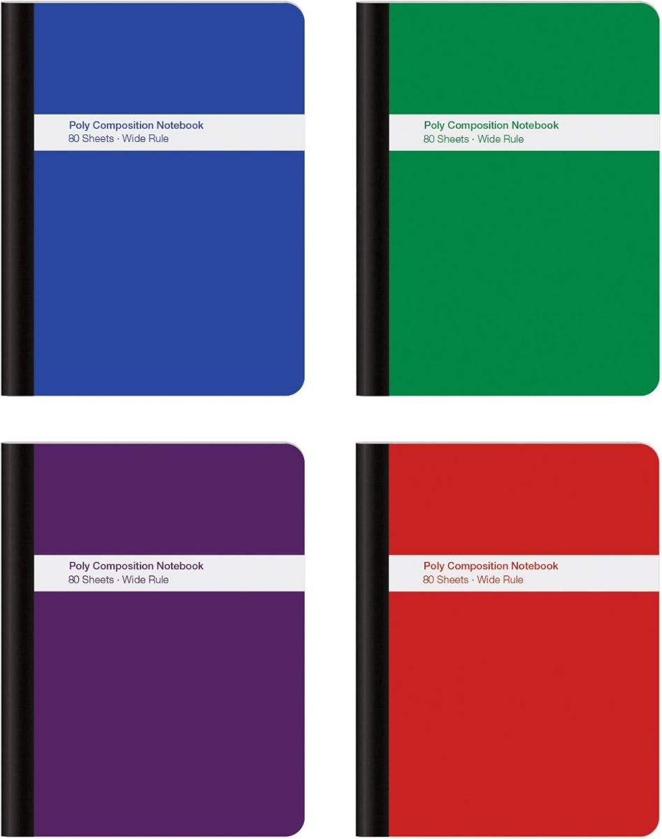 64959 9.75 x 7.5 in. Oxford Wide Ruled Paper Poly Composition Notebook, Assorted Colors