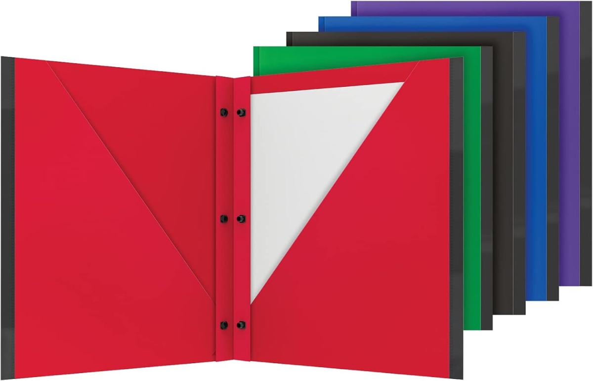 89118 Oxford 2 Pocket Folder with Plastic Snap Fasteners, Assorted Colors - Pack of 5