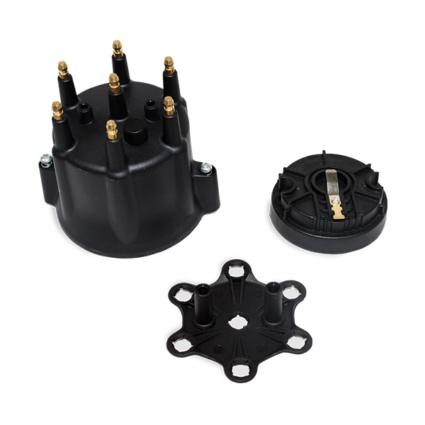 Black Pro Series Distributor Cap & Rotor Kit - Black - Set of 2 - Durable Design