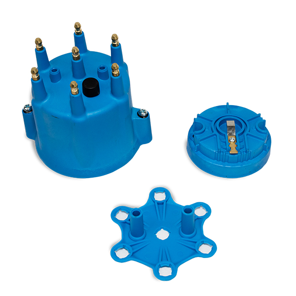 JM6975BL 6-Cylinder Male Pro Series Distributor Cap & Rotor Kit, Blue