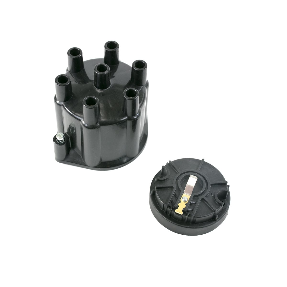 JM6976BK 6-Cylinder Female Pro Series Distributor Cap & Rotor Kit, Black