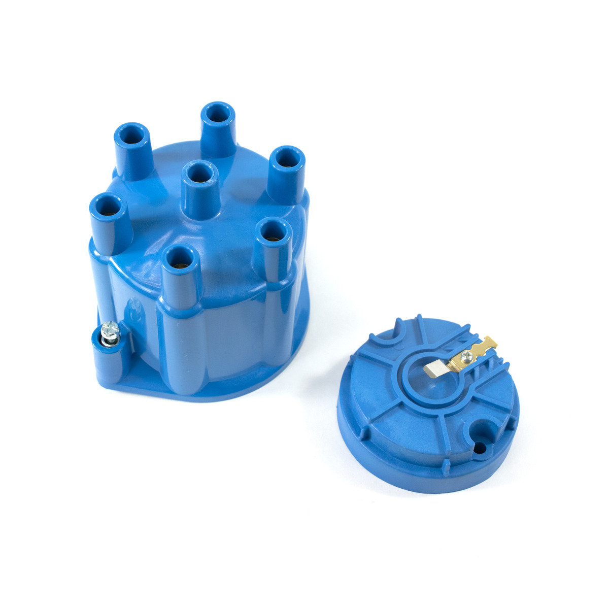 JM6976BL 6-Cylinder Female Pro Series Distributor Cap & Rotor Kit, Blue