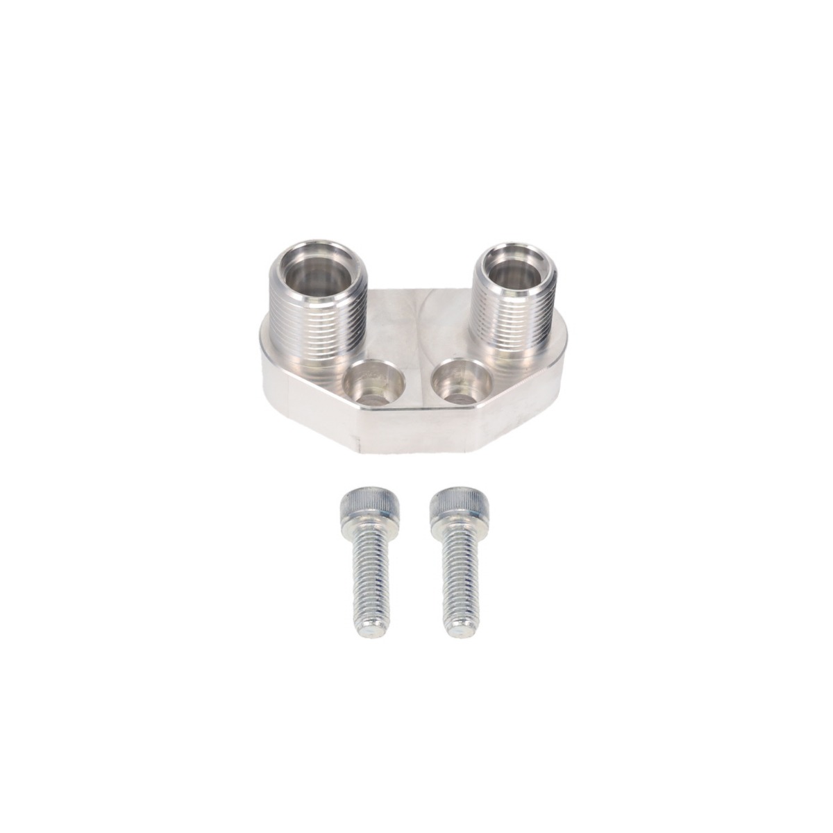 HC5100CA Straight AC Manifold Fitting for Sanden SD-7, Clear Anodized