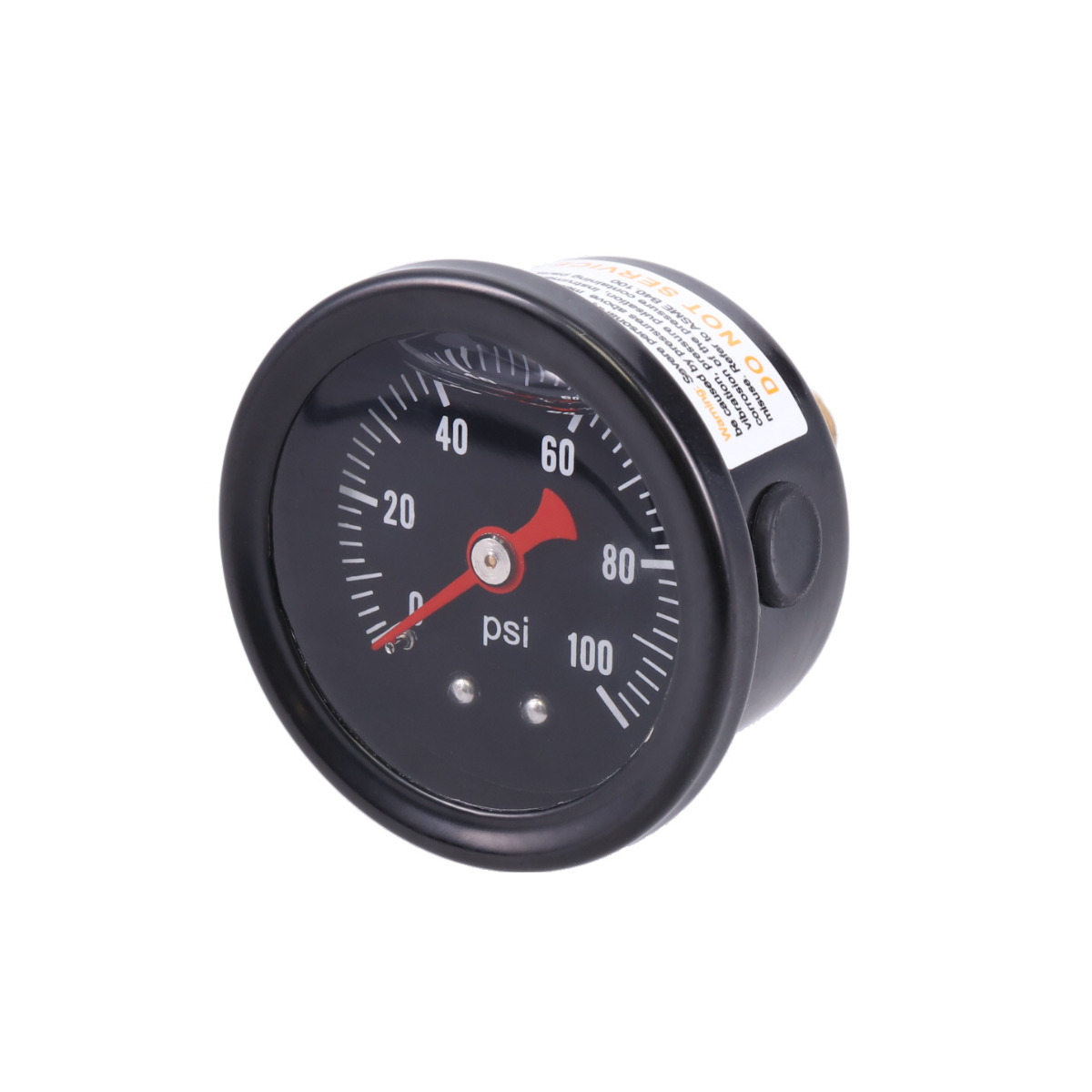 JM1018BK 0-100 PSI Liquid-Filled Black Fuel Pressure Gauge