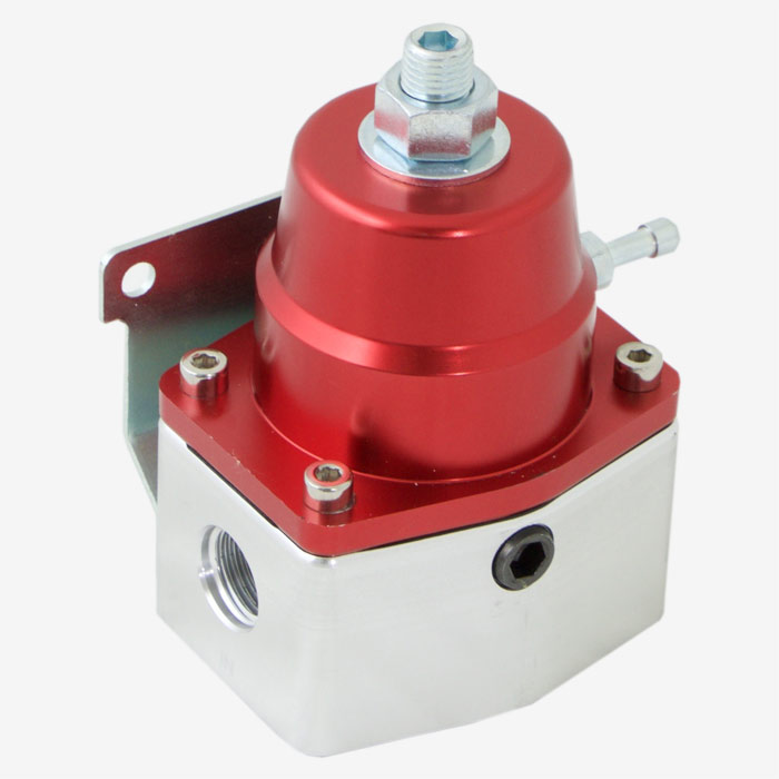 JM1059R 40-75 PSI EFI Bypass Billet Aluminum Fuel Regulator, Red